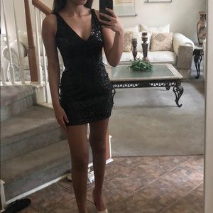 Black Sequin Bodycon Dress